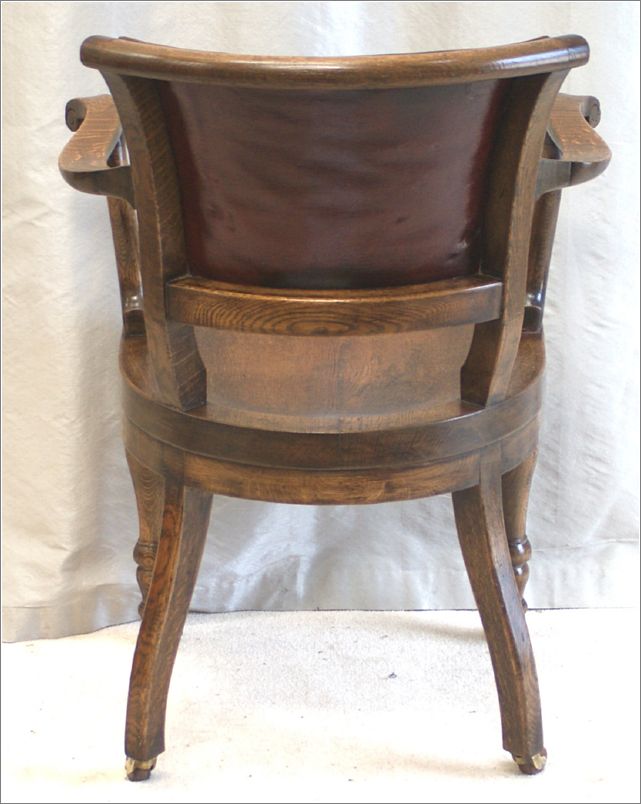 9049 Antique Oak Desk Chair by Shoolbred London (4)